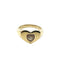 Solid Gold Heart Signet Ring w/ Heart Diamond Center